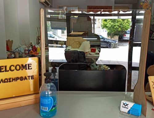 Προστατευτικό πάνελ ταμείου απο διαφανές plexiglass
