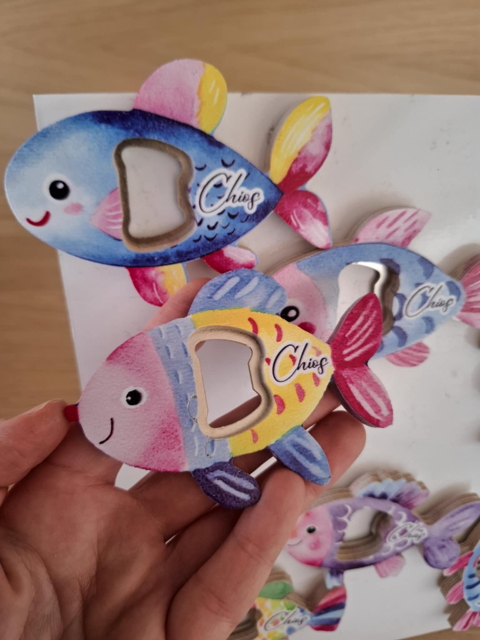 Μαγνητάκια ξύλινα ανοιχτήρι fish - Image 2