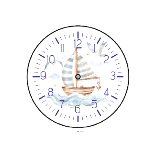 clockroundboat20cm